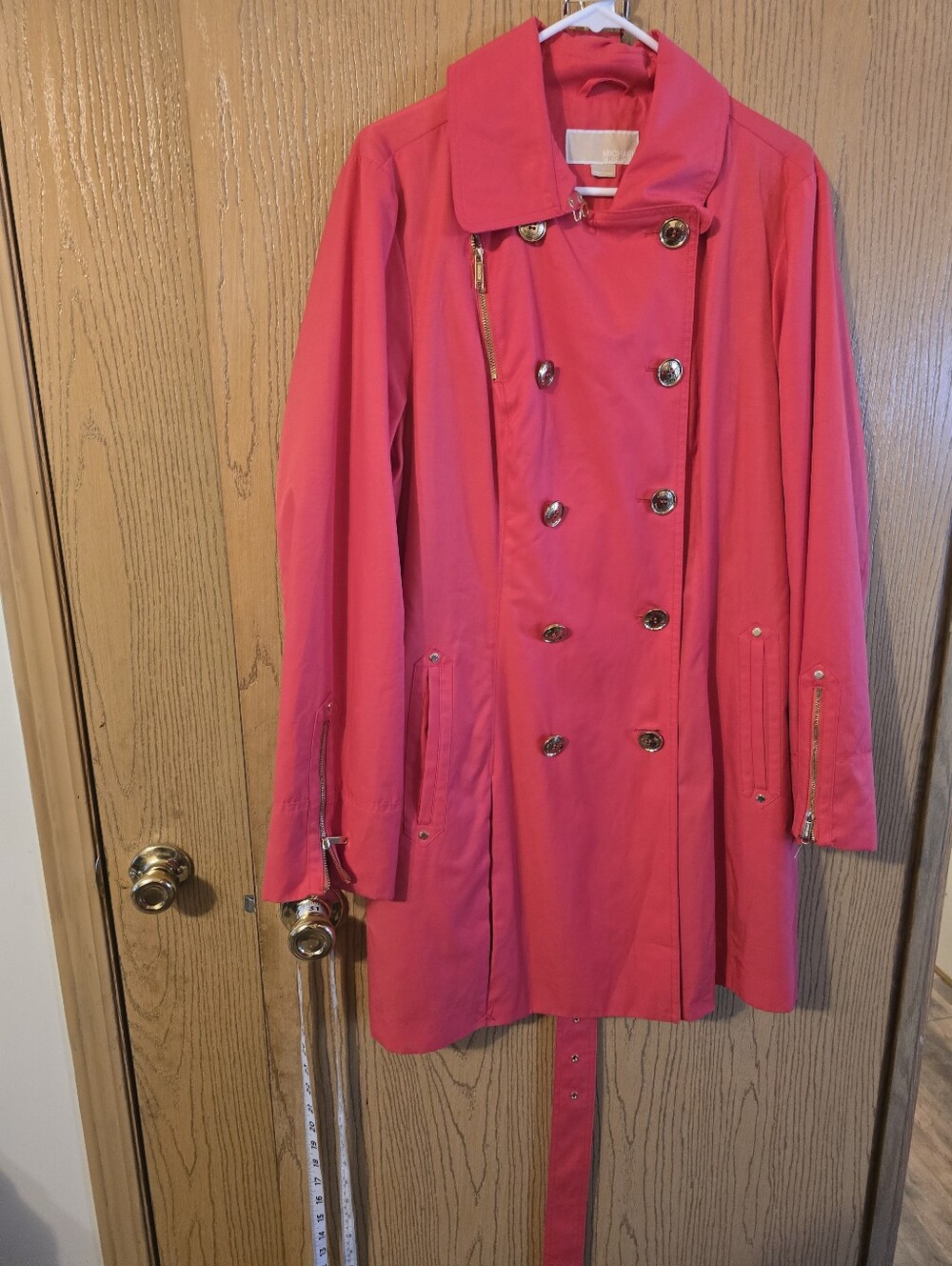 Micheal Kors Women's Coral Double-Breasted Trench Coat